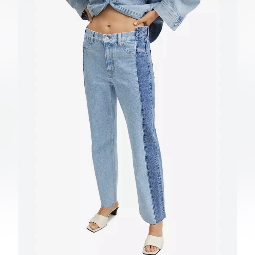 Mango MNG Two-Tone Colorblock Jeans – Size 36 / US 4